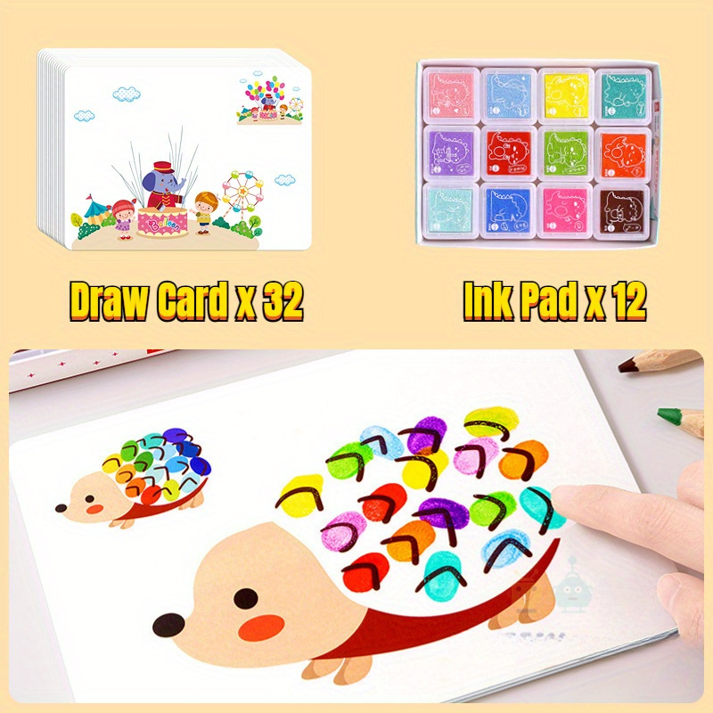 16 32pcs diy finger painting drawing for   graffiti doodle educational gift Product details 9