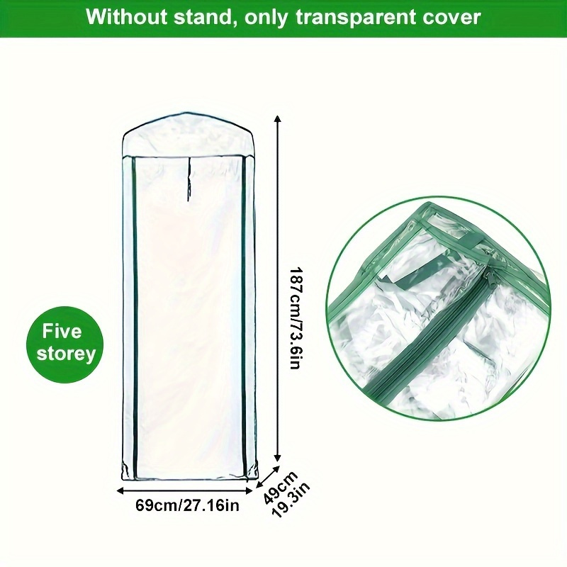 

Red Pvc Plant Greenhouse Cover With Roll-up Zipper Door - 1 Pack, Frost And Wind Protection For Gardening, Durable Pp Material