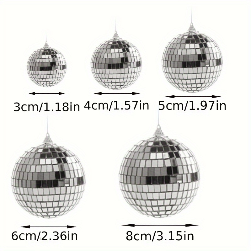

5-pack Bohemian Silver Mirror Disco Balls - Versatile Hanging Decor For Home, Living Room, Bedroom & Windows
