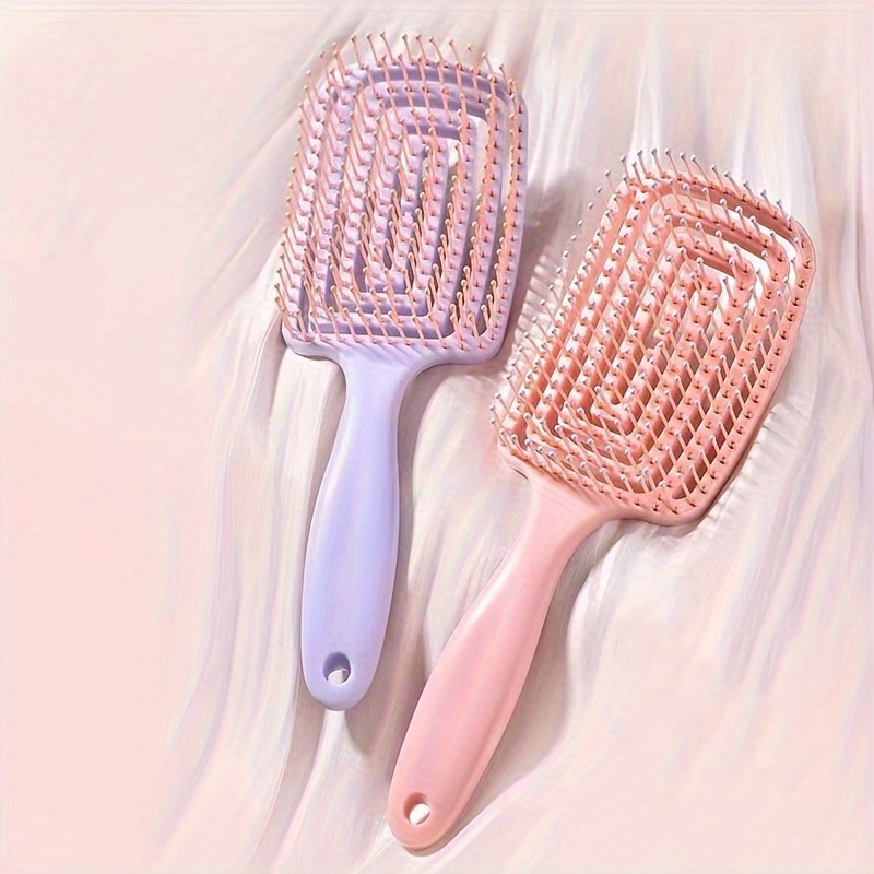 

1pcs Detangling Hair Brush Hollow Wet Or Dry Hairdressing Comb For All Hair Types - Normal Hair Effect Tools & Accessories