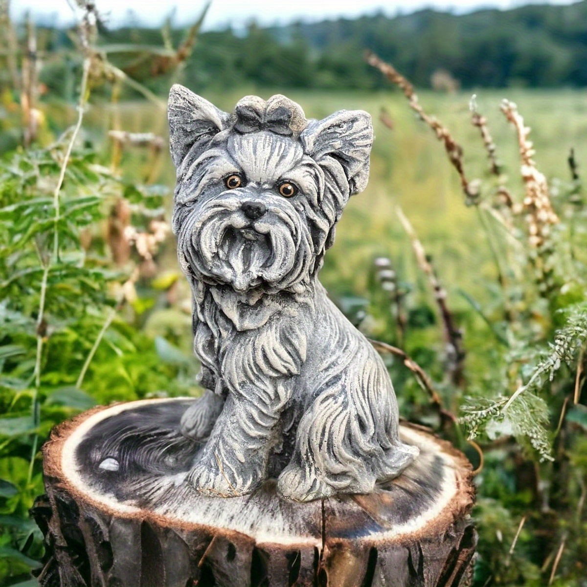 

Yorkshire Terrier Resin Statue, Collectible Figurine For Indoor And Outdoor Use, Garden Animal Ornament, Durable Resin Material, No Electricity Required - 1pcs