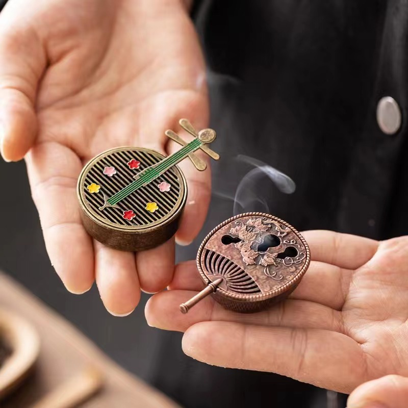 中国　大明宣徳　双耳銅製香炉　送料込み0516 中国 大明宣徳 双耳銅製香炉 送料込み0516 竹デザインのエレガントな