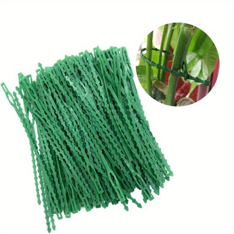 

100pcs Adjustable Silicone Plant Cable Ties - Reusable Garden Shrub Fastener For Climbing Support, Tomato Vine Stem Clips