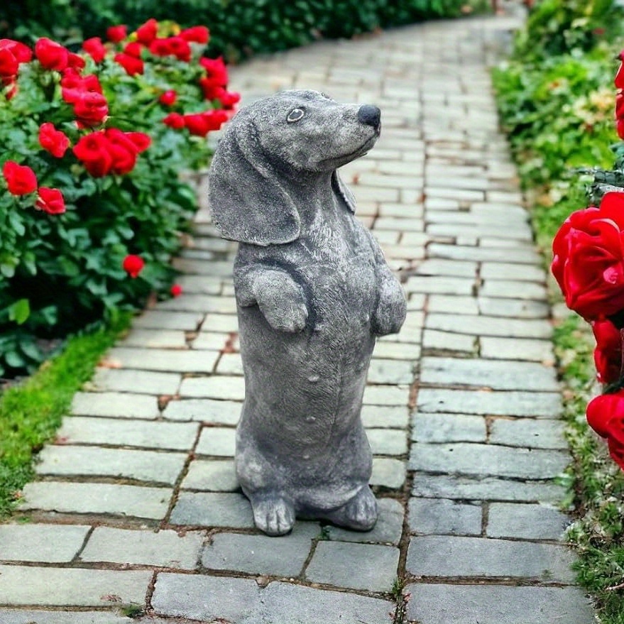 

Resin Dachshund Dog Statue - Rustic Animal Theme Outdoor Garden Decor, Pet Memorial Grave Marker, Floor Mount, No Electricity Or Battery Needed, Ideal For Halloween Occasion - 1pc