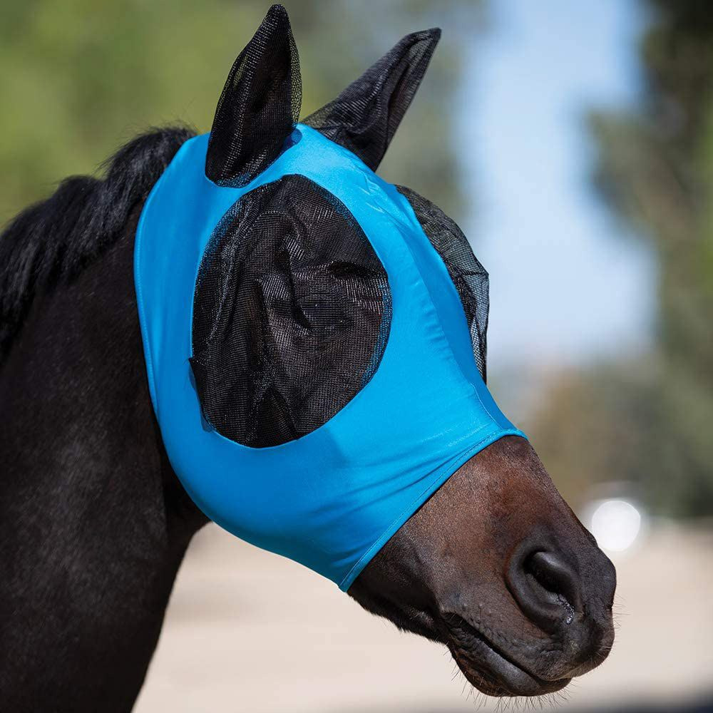 

1pc, Horse Fly Mask With Ears, Fine Mesh, Uv Protection And Breathable Fabric, Stretchy Knitted Design, Comfortable Equestrian Equipment, Anti-insect Protective Gear For Riding
