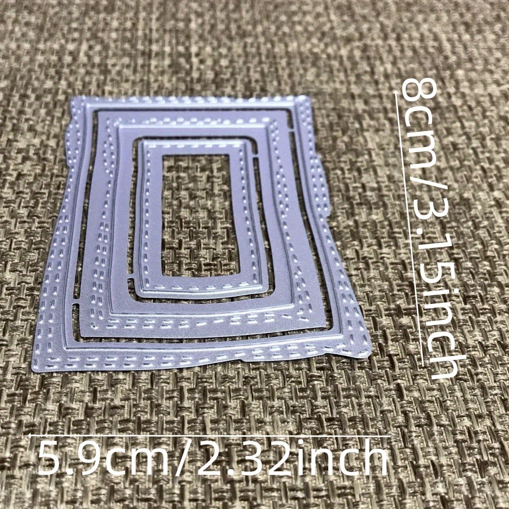 Craft Metal Stencil Cutting Dies 3pcs Rectangular Wind Decoration Die Cuts Album Paper Card Craft Embossing