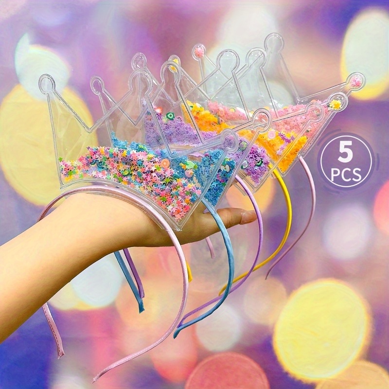 

3/5pcs Sweet Crown Headband Headband, Princess Hair Accessories Set Holiday Party Decoration Gift