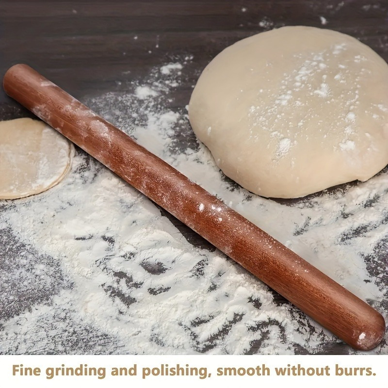 

Premium Wooden Rolling Pin 11.4''x1.95'' - Perfect For Pizza, Pies, & More - Durable Dough Roller Kitchen Gadget