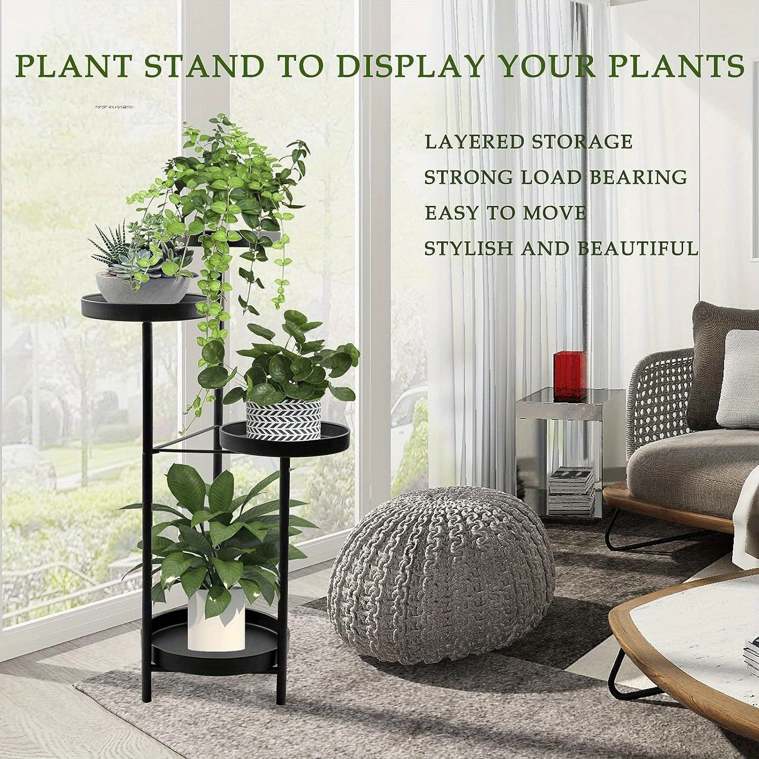 Foldable 4-Tier Metal Plant Stand Screen Indoor cheapest Outdoor Decoration