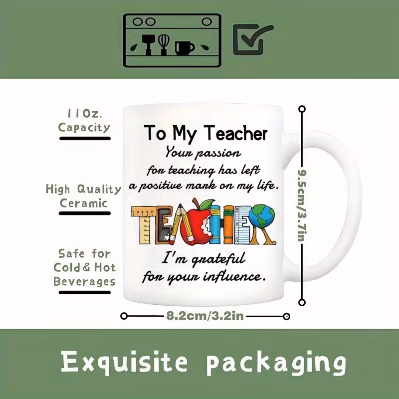 ceramic teacher appreciation coffee mug reusable 11oz novelty cup for women and men machine washable thank for graduation christmas thanksgiving no electricity required 2