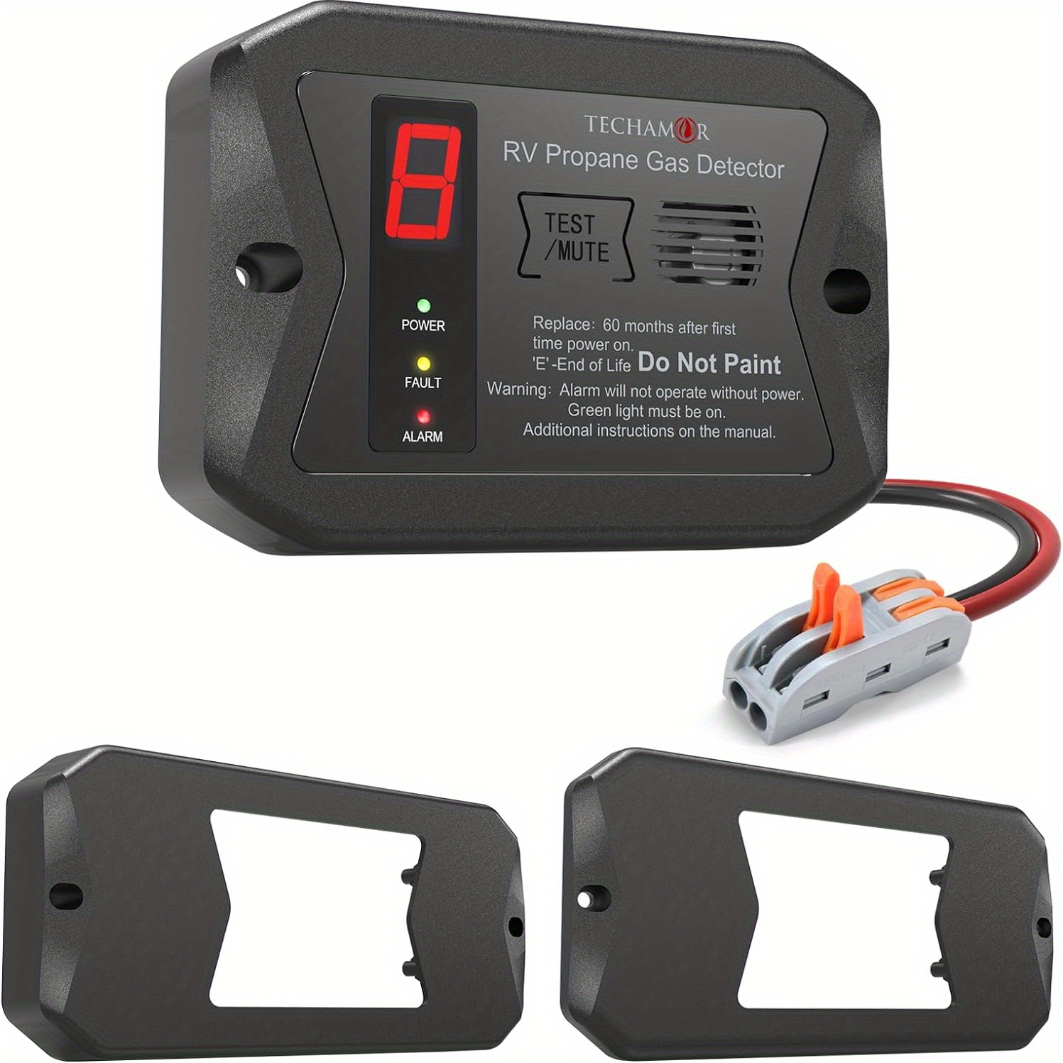 

Rv Propane Gas Detector, Digital Propane/lp Gas Alarm-12vdc For Motorhome Travel Trailer, Motor , Truck Camper, (r501 Series Flush Mount-black) (surface Mount-black)