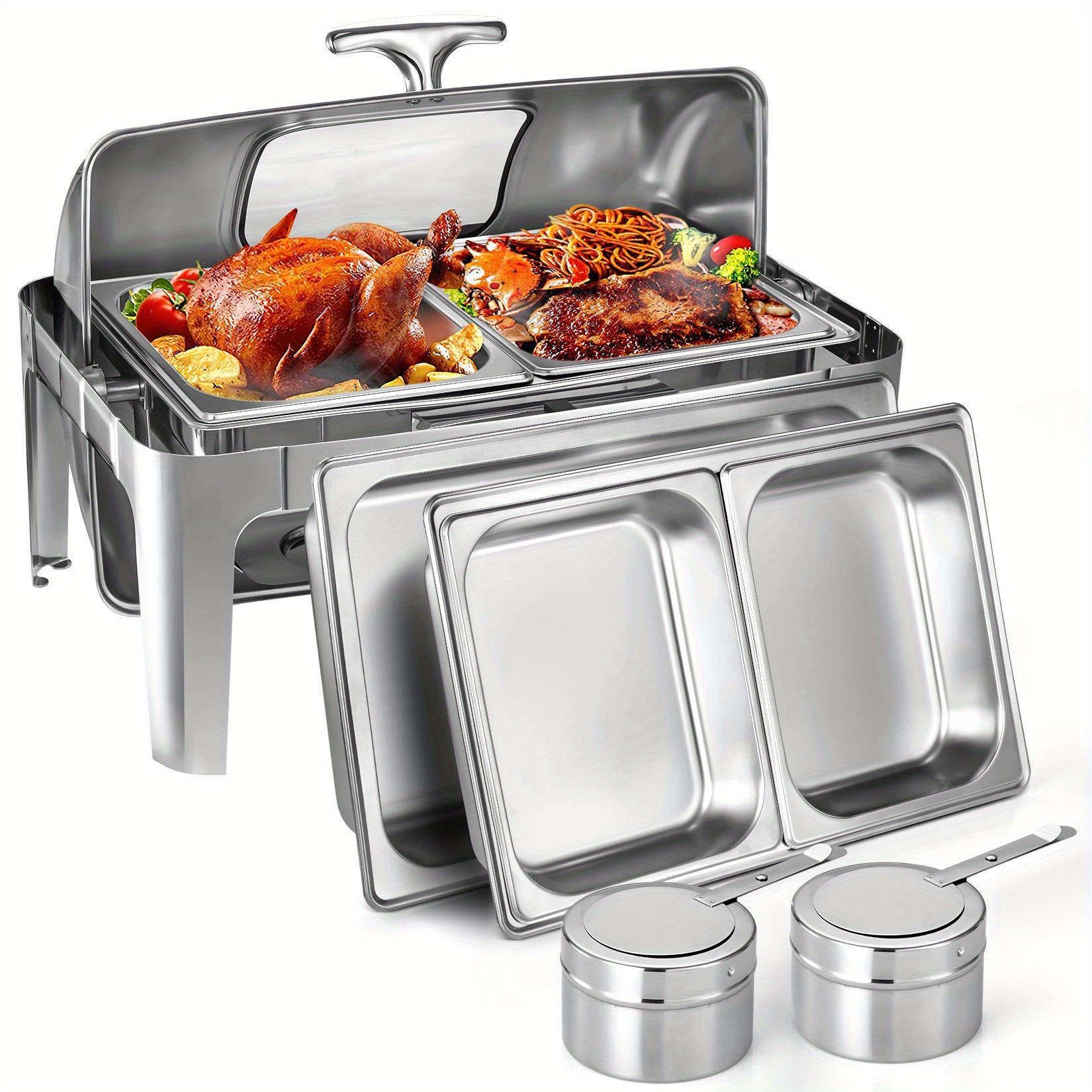 Buffet Set 9qt Stainless Steel Electric Chafing Dish - Temu