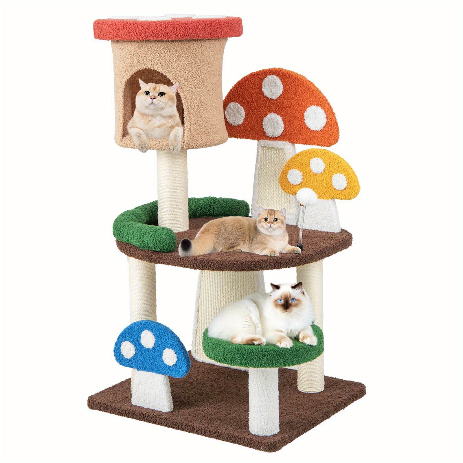

Costway 41'' Mushroom Cat Tree Tower Indoor Kitten Activity Center W/natural Sisal Posts