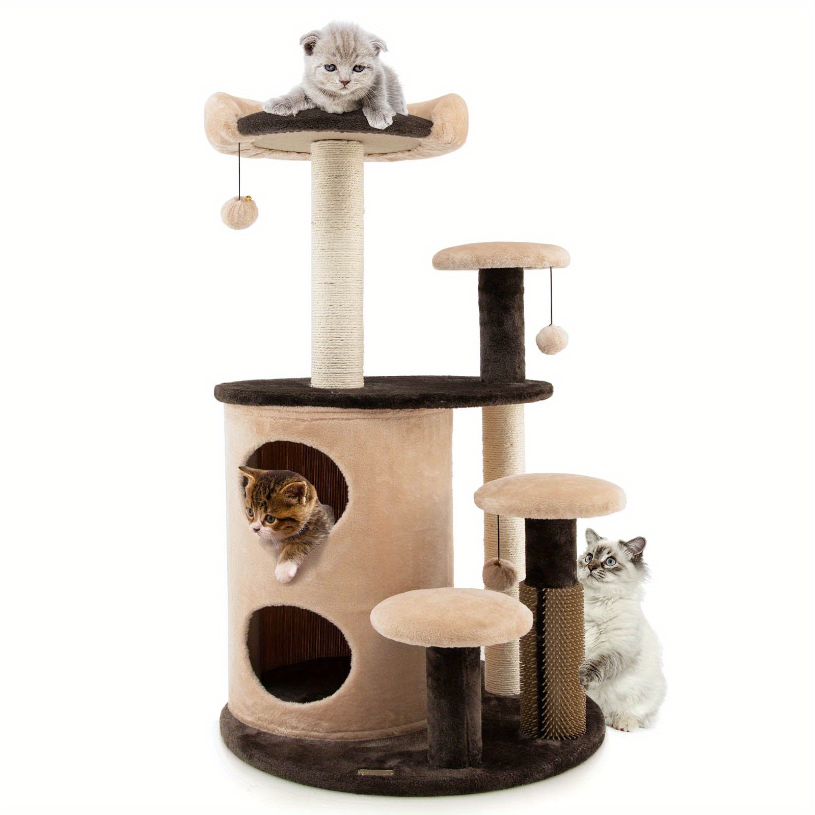 

Costway 40'' Cat Tree Tower Multi-level Activity Tree With 2-tier Cat-hole Condo Coffee