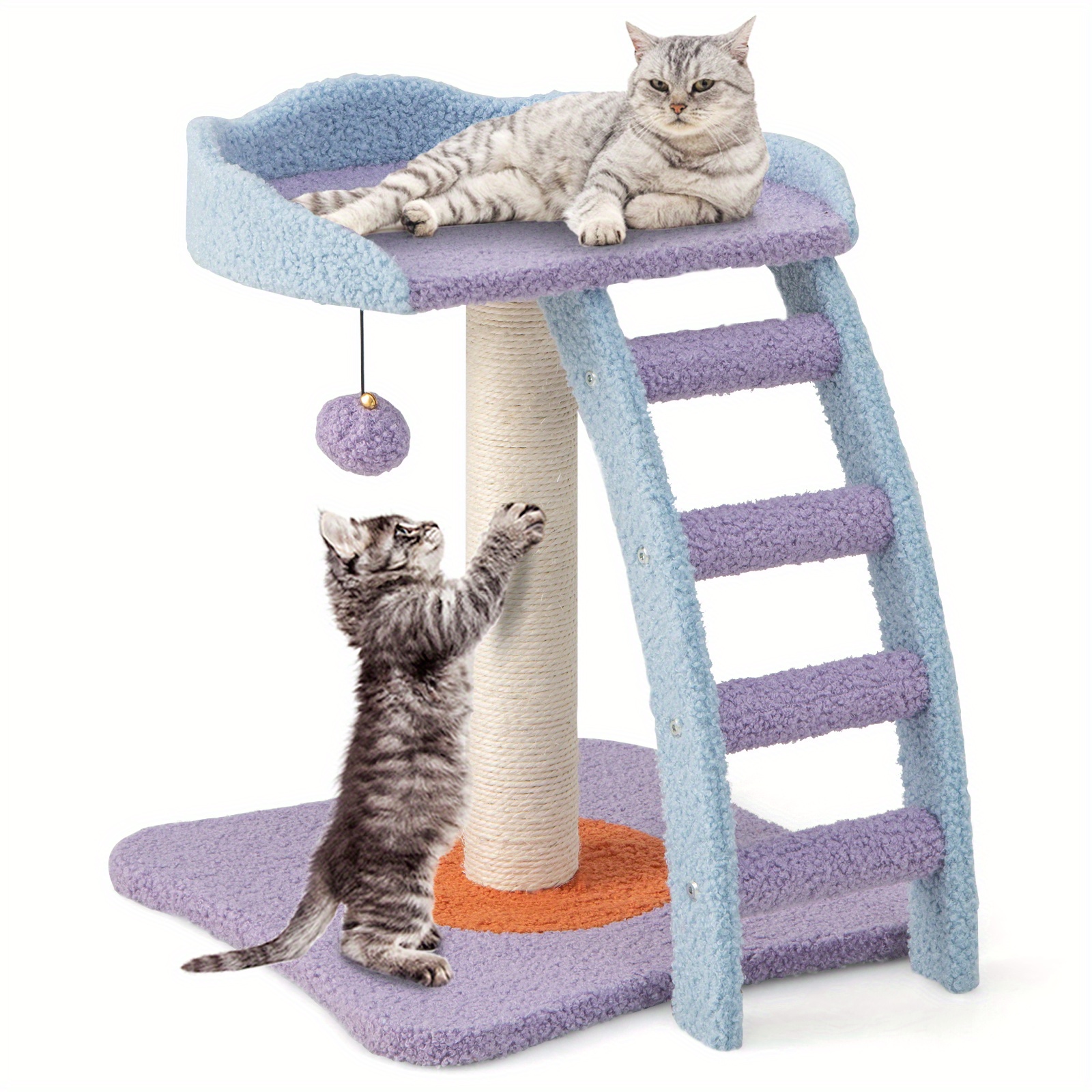 

Costway 2-tier Modern Cat Tree Tower, Kitten Activity Center With Sisal Scratching Post