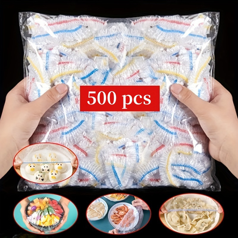 

100/200-piece Easy-seal Disposable Food Covers - Keeps Kitchen Fresh, Safe & Waterproof Plastic Wraps For All Shapes & Sizes