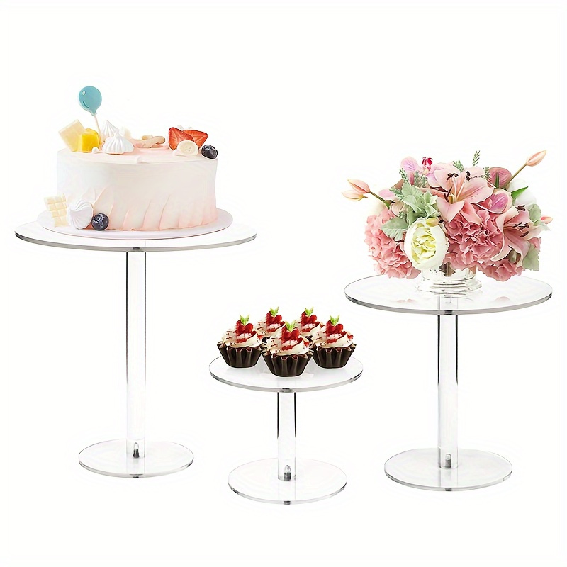 

Acrylic Dessert Cake Stand 6.9/9/11.8 Inch - Clear Display Stand For Desserts, Cupcakes, Jewelry - No Electricity Required - Ideal For Weddings, Birthdays, Parties