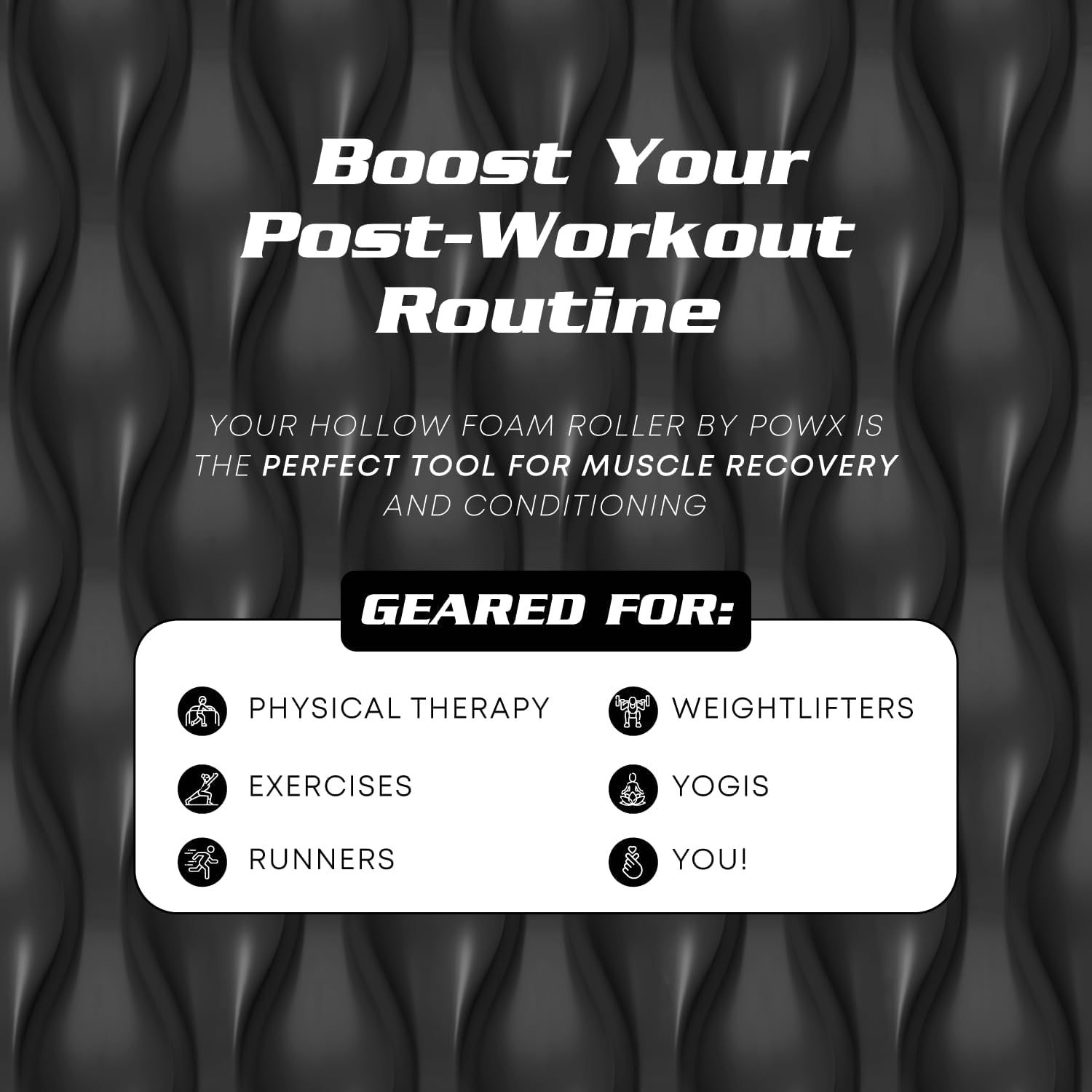 High-Density Foam Roller for Muscle Recovery and Pain Relief - Hard Firmness Manual EVA Foam Roller for Deep Tissue Massage, Inflammation Reduction, and Muscle Exercise