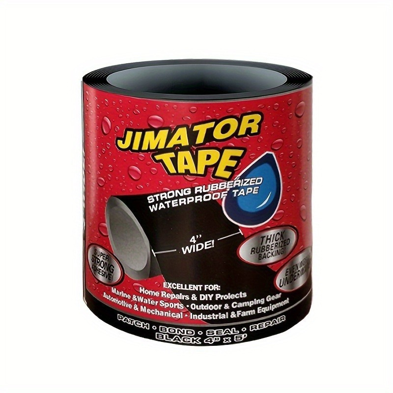 

1pc Super Strong Waterproof Tape - Rubberized Sealant For Leaks, Pipe Repair & Insulation - 4" Wide, Thick & Durable