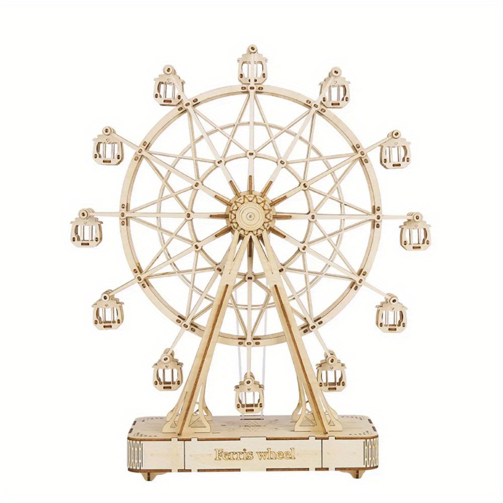TEMU Rotatable Diy 3d Wheel Wooden Model Kits Toy Gift For Adult 232pcs Tgn01