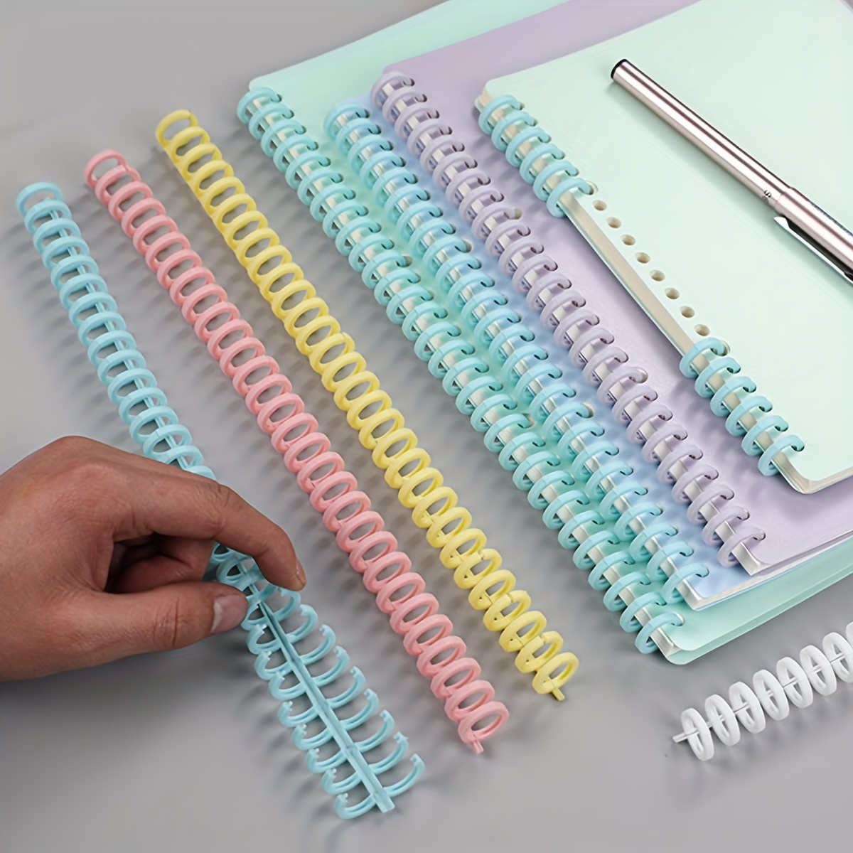 

5pcs Pvc Removable A4 Loose Leaf Binder Rings, 30-hole Plastic Spiral Binding Combs - Cuttable & Durable For Documents And Files