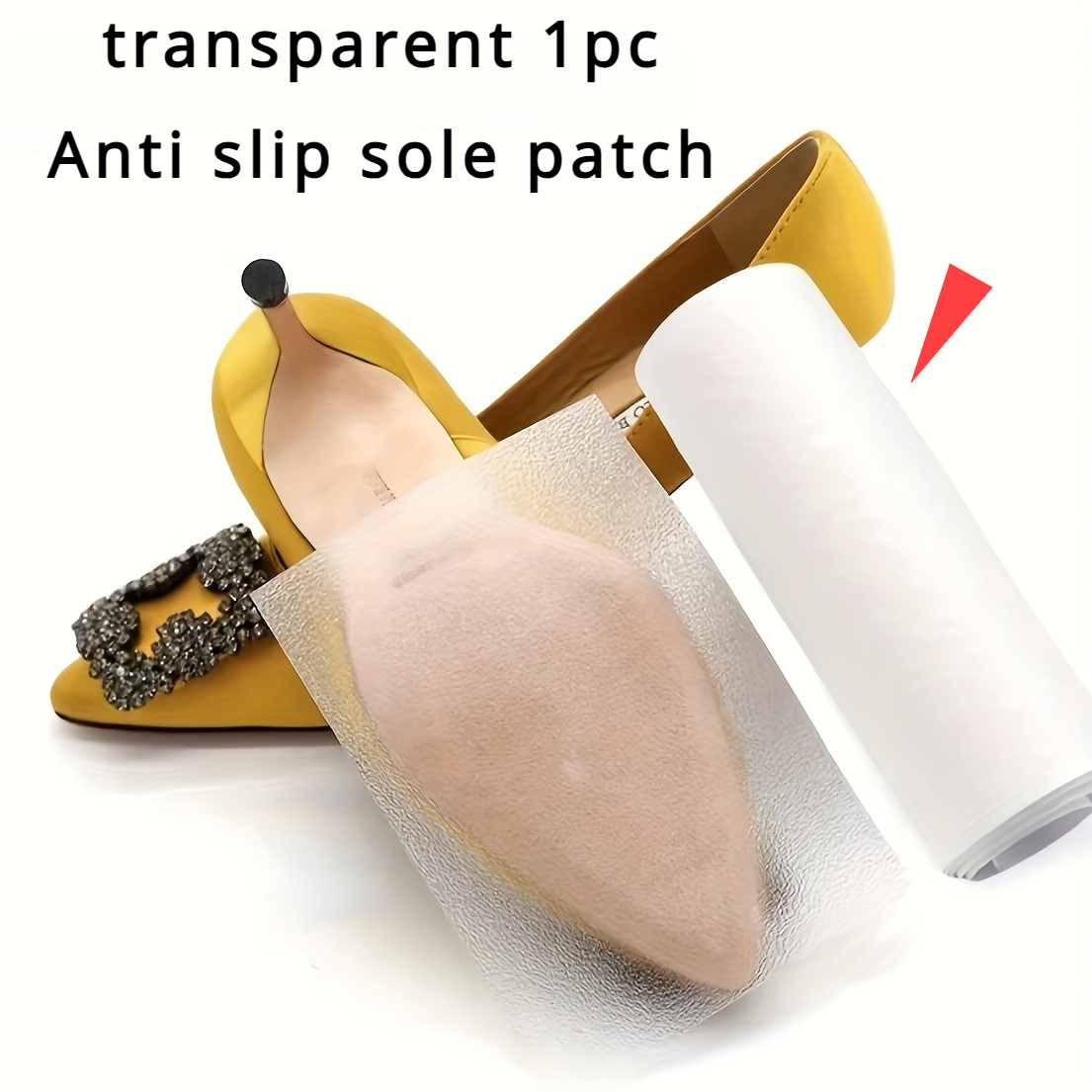 TEMU Self-adhesive Non-slip Shoe - Durable Polyester, Fits Sneakers & High Heels