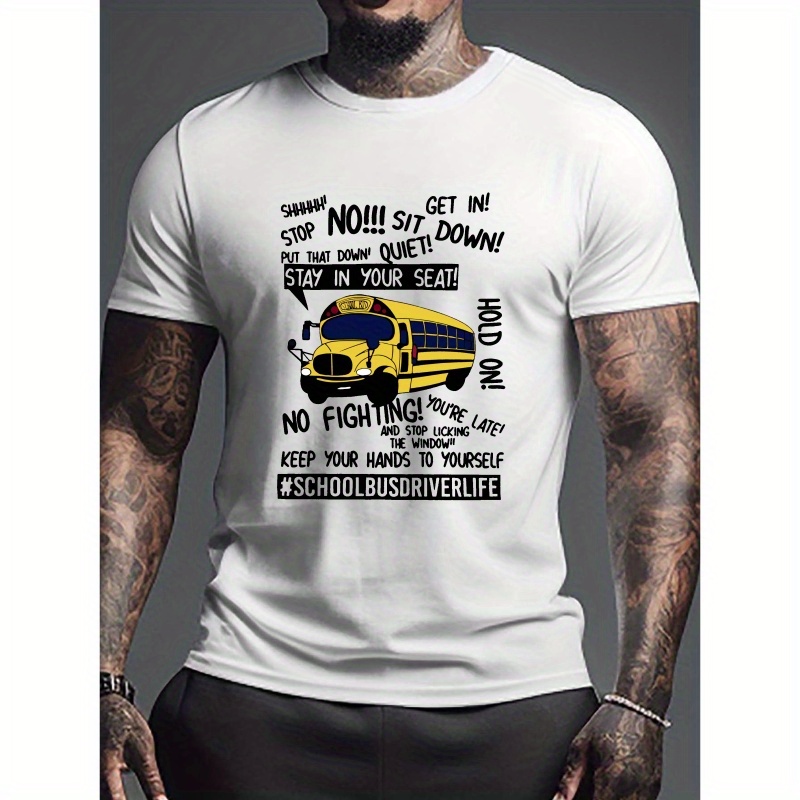 

Plus Size Men's Truck Graphic Print T-shirt For Summer, Trendy Casual Short Sleeve Tees