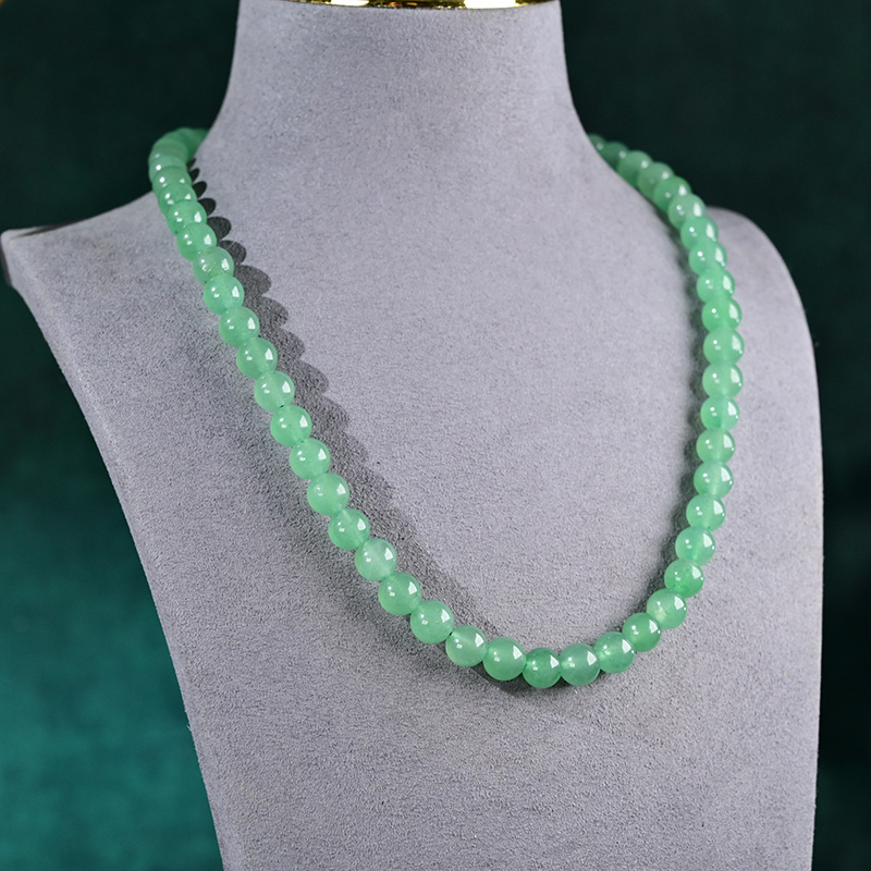 

Natural Jade Beaded Necklace, Natural Color Jade Necklace, For Family And Friends As Gifts, Daily Wear.