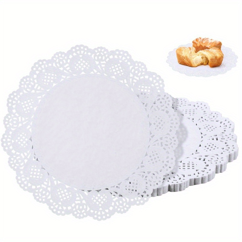 

50-piece Premium 12" Round Lace-edged Greaseproof Baking Paper Doilies - Perfect For Pizza, Cake & Fried Foods | Kitchen Essentials
