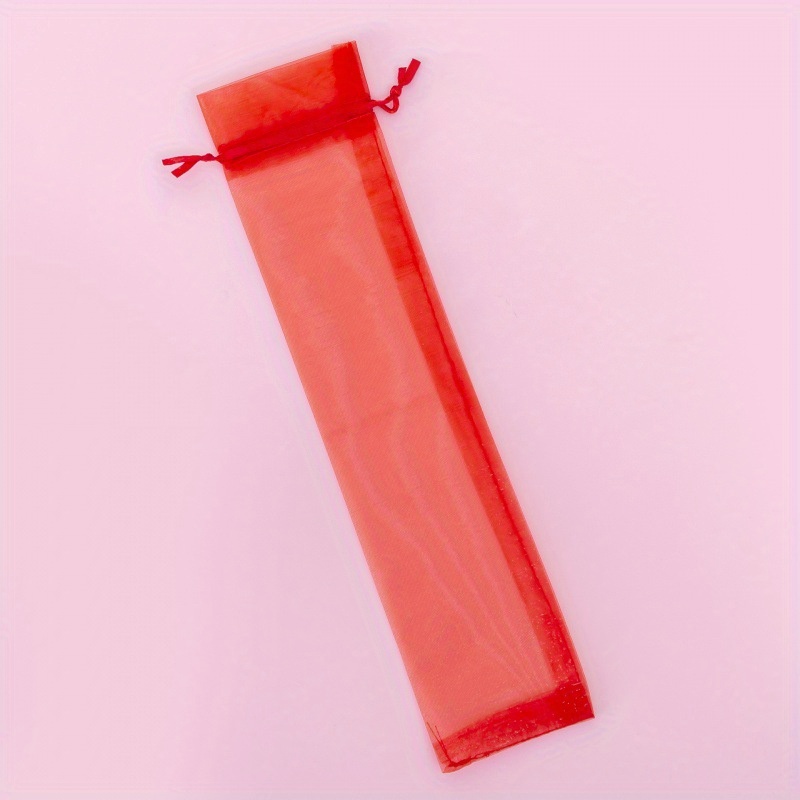 TEMU Bustine da 10 pezzi in organza con coulisse per ventagli pieghevoli, borsa a per ventagli pieghevoli, bustine in organza per trucco, sacchetti