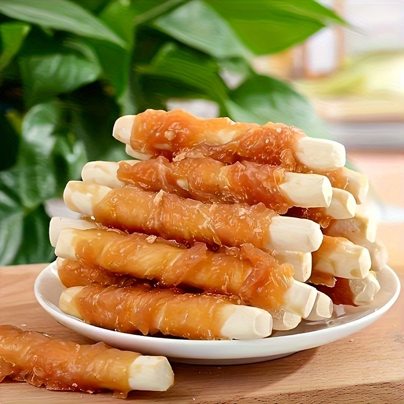 4-pack(4 X 200g/7.05oz) Chicken Wrapped Milk Stick, Dog Treats For Small, Medium, & Large Dog - Made With Chicken And Milk, Healthy, , And High Protein Reward Training Treats For Dogs