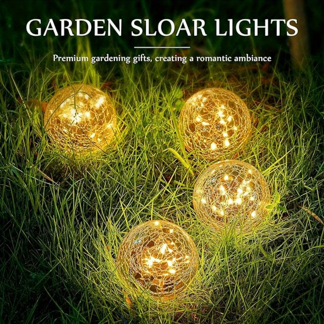 

Warm White Led - Cracked Glass Ball Design For Outdoor Pathway, Patio & Yard Decor - Energy-efficient With Easy Installation