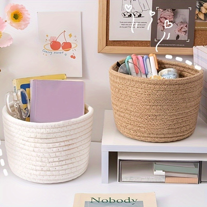 

Versatile Woven Storage Basket For Shelves - Contemporary Decorative Organizer Bin, Perfect For Toys & Closet Organization