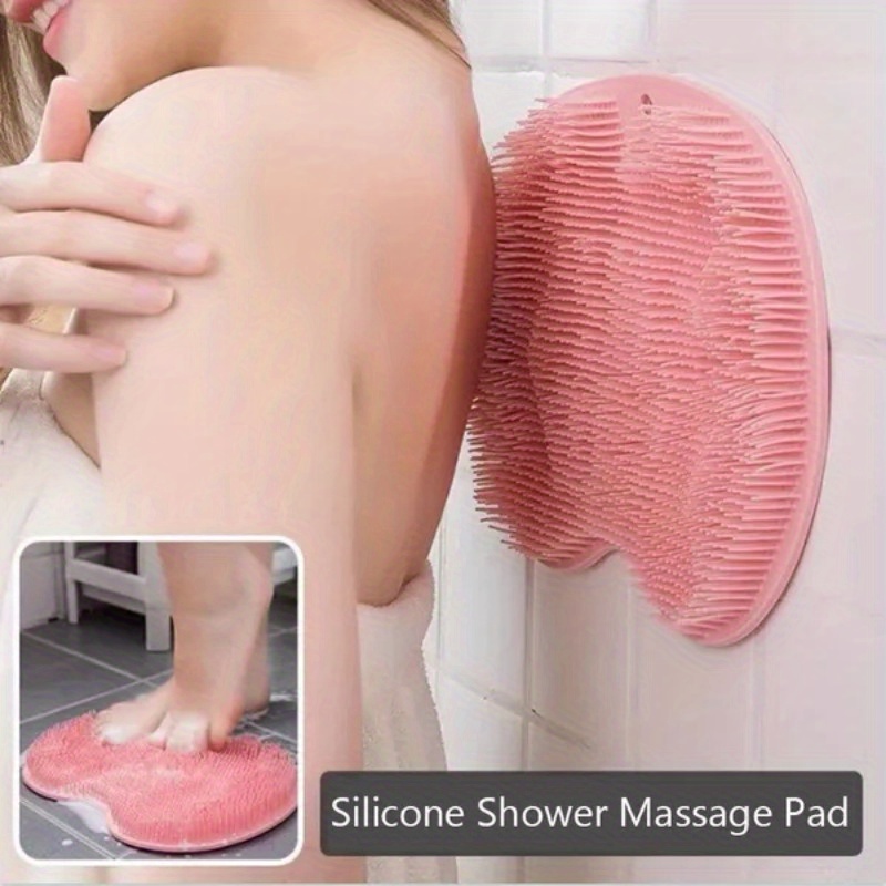 

Silicone Shower Massage Mat - Multifunctional Foot Scrubber And Back Massager, Non-slip Bathroom Foot Cleaning Pad With Soft Bristles For Improved Circulation, Exfoliation, And Relaxation