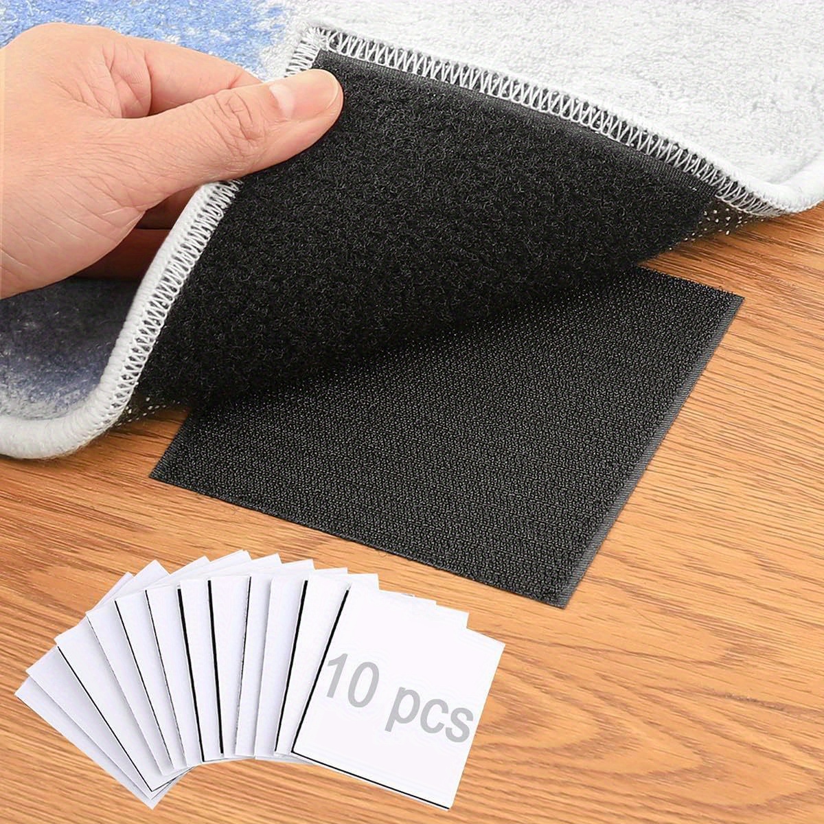 10pcs Non-slip Rug Grippers - Strong Adhesive Carpet Anchors For Secure Hold, , Removable And Reusable Floor Mats