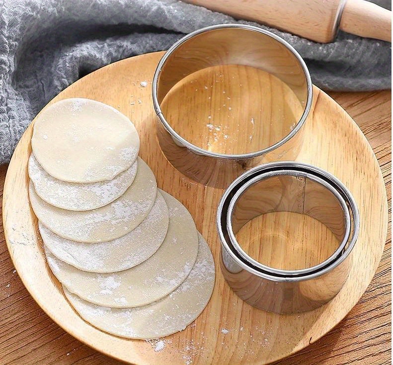 3pcs stainless steel dumpling maker set   dishwasher safe cutter wrapper for perfect dumplings ravioli fruit pies details 0