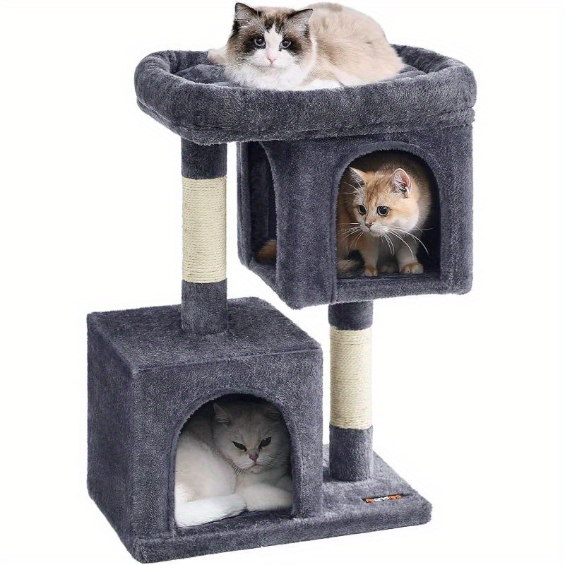 

Feandrea Cat Tree, 29.1-inch Cat Tower, M, Cat Condo For Medium Cats Up To 11 Lb, Large Cat Perch, 2 Cat Caves, Scratching Post, Smoky Gray