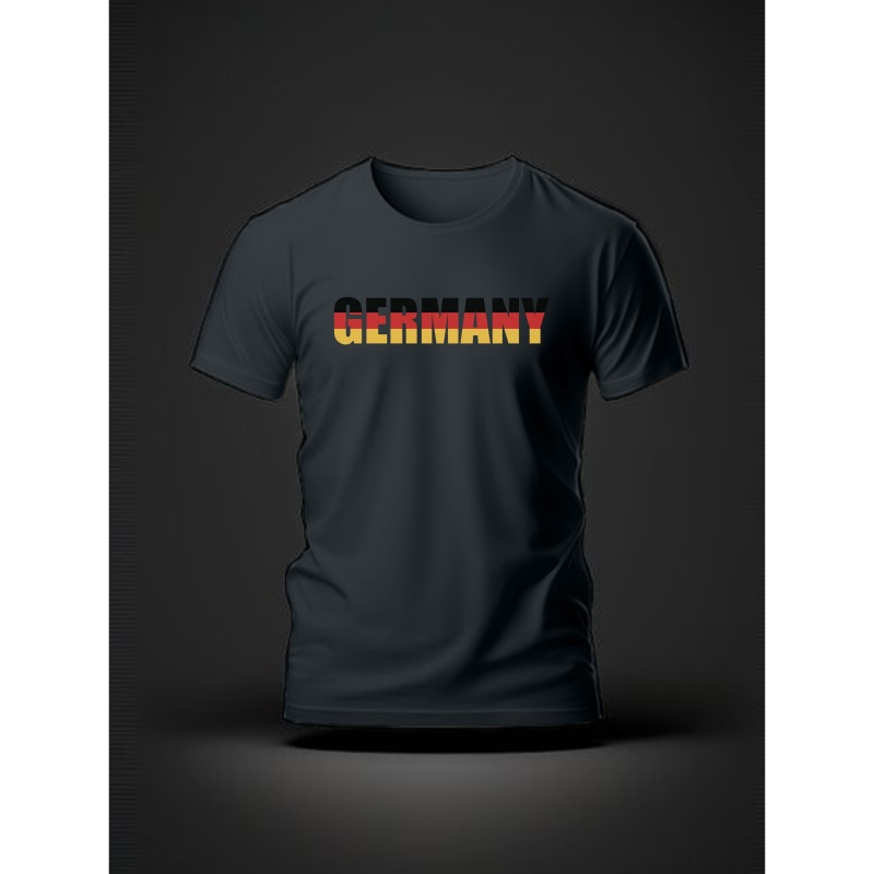 

Germany Print Tee Shirt, Tees For Men, Casual Short Sleeve T-shirt For Summer