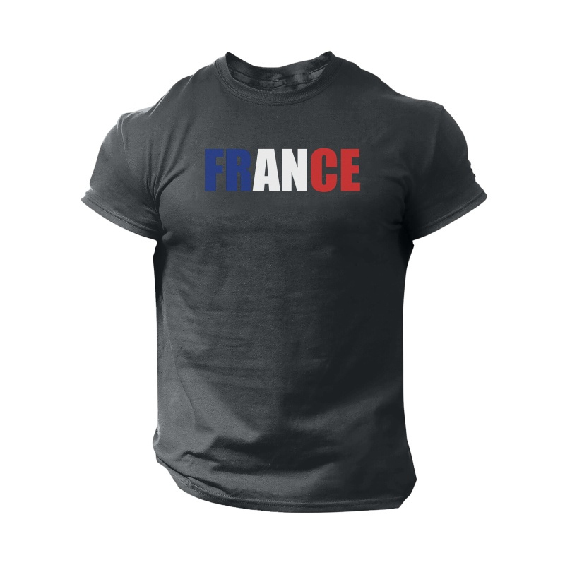 

T-shirt imprimé FRANCE, T-shirts pour hommes, T-shirt décontracté à manches courtes pour l'été