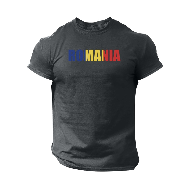 

Romania Print Tee Shirt, Tees For Men, Casual Short Sleeve T-shirt For Summer