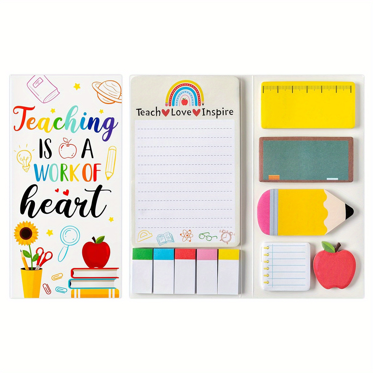 

Teacher Appreciation Sticky Notes Set - 1 Set Of Blackboard Self-stick Memo Pads For Teachers - School Office Supplies - Writing & Reminder Notes - Classroom Stationery Gift