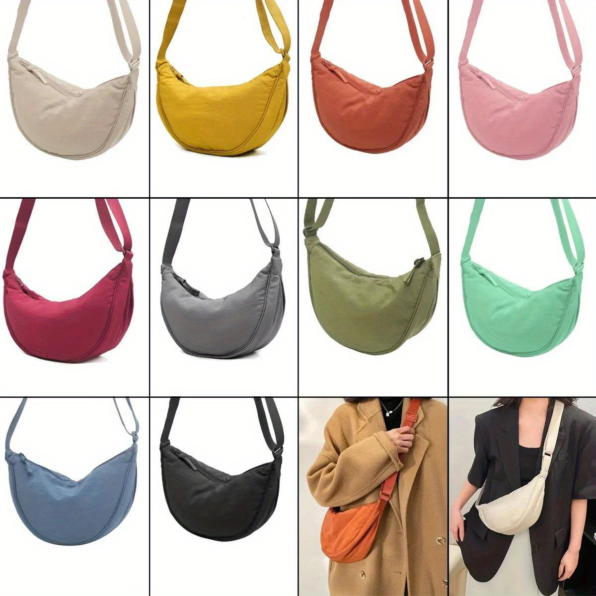 

Nylon Chest Shoulder Bag, Large Capacity Travel Crossbody Bag