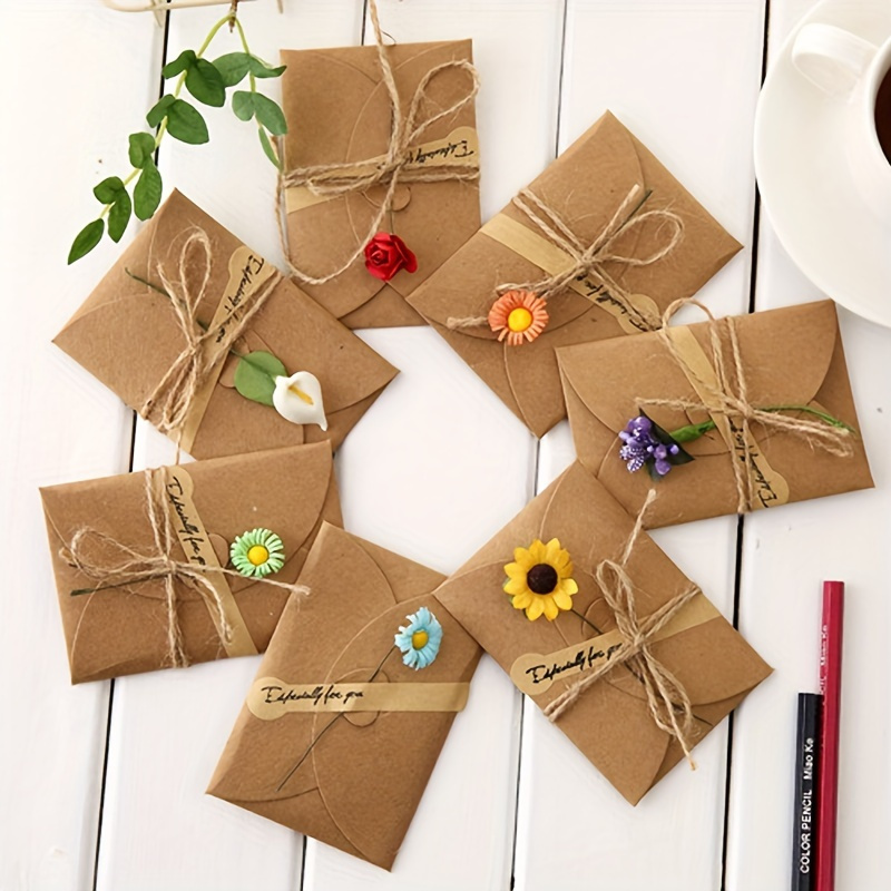 

9-pack Handmade Kraft Greeting Cards With Personalized Floral Embellishments – Flower Themed Blank Note Cards For Anniversary, Mother's Day, Congratulations, Miss You, Thank You – Perfect For Parents