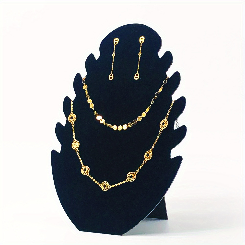 TEMU Présentoir à bijoux élégant en velours à 5 compartiments - Pliable, support de collier ovale vintage pour commode et présentoirs, tours à bijoux