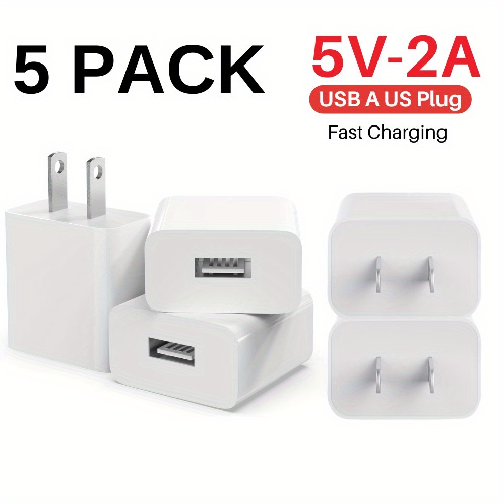 

5pcs Lot Usb Wall Ac Power Adapter 5v 2a Charging Plug Us Universal Fast Charger