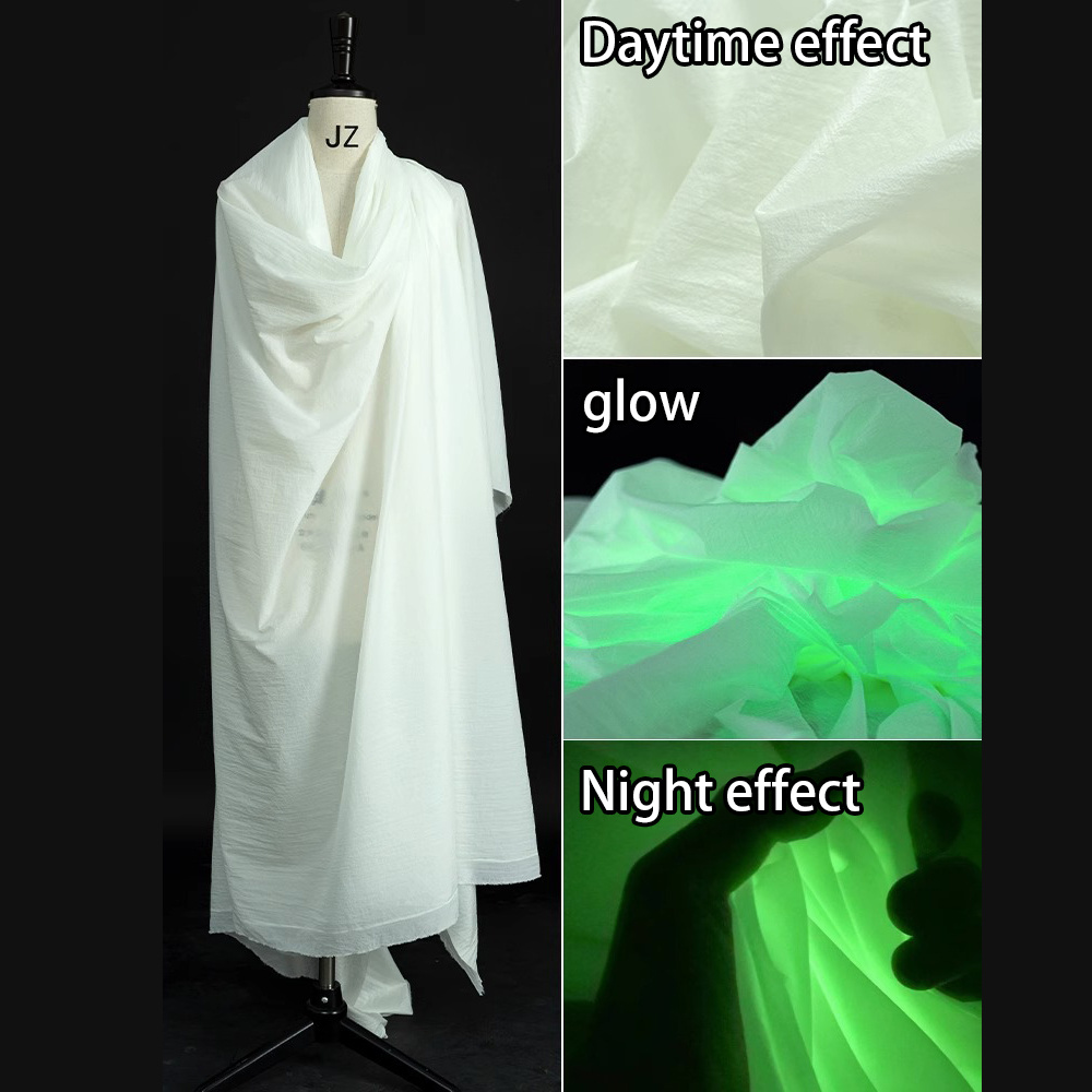 

Glow In The Dark Fabric, 50x140cm, Synthesis 100% Reflective Material, Lightweight For Clothing Design, 1pc Precut Striped Pattern, 171gsm, Hand Wash Only