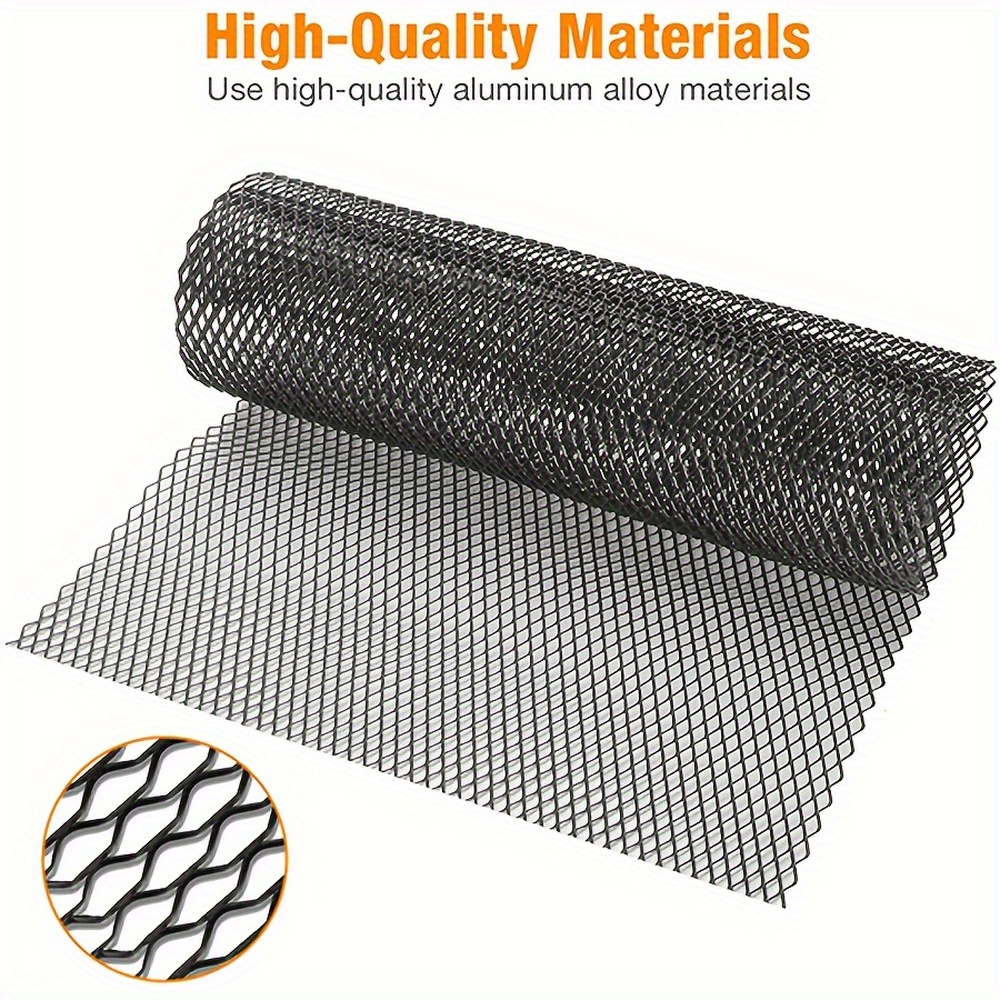 E-shop Universelles 40"x13" Auto-Grillgitter Aluminium Kühlergrill-Einsatz Stoßstange 8x25mm Möwenloch Stoßstange Motorhaubenlüftungsgitter Netz-Kit