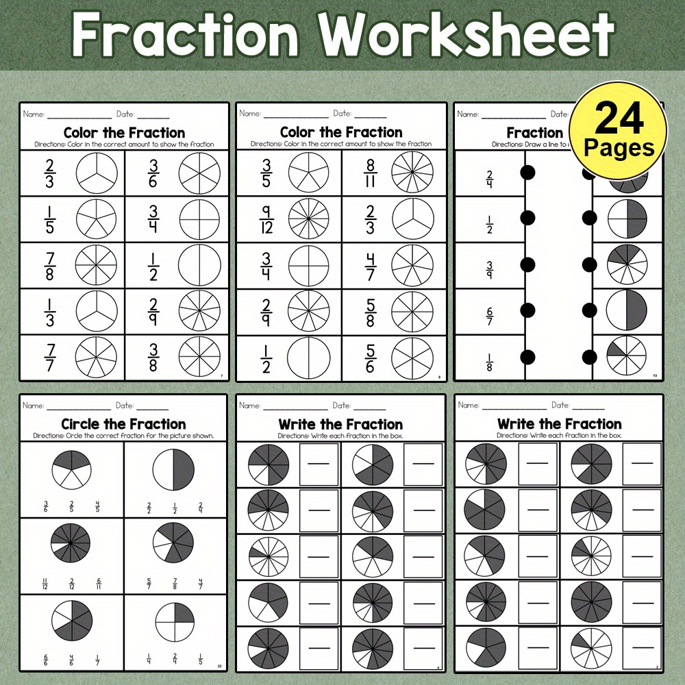 

Math Practice Worksheets For Kids, Learning Fraction Worksheets, Fraction Worksheets, Fun And Easy Fractions Math Workbooks For Kdis, Math Learning Toys Christmas, Halloween Gift