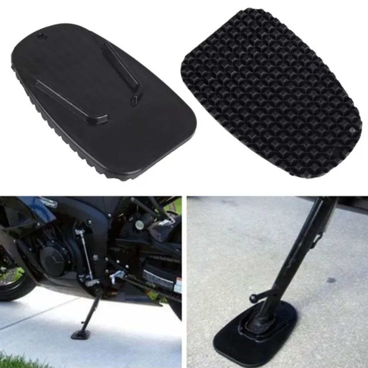 TEMU Motorcycle Side Kickstand Non-slip Plate Base Parking Stand Support Plastic Pad