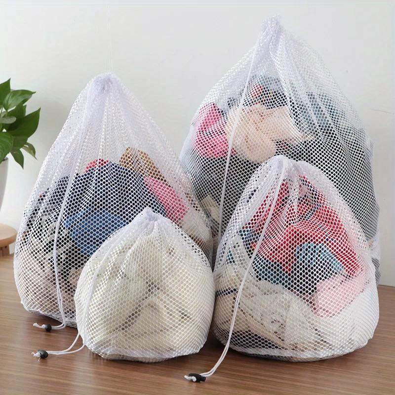 

Extra-large Mesh Laundry Bag With Drawstring Closure - Durable, Breathable Organizer For Delicates, Underwear, Socks & More - Perfect For Washing Machines